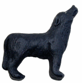 Handpainted Black Wolf ceramic bead WB animal collectible gift